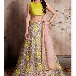 Yellow and Pink Lehenga